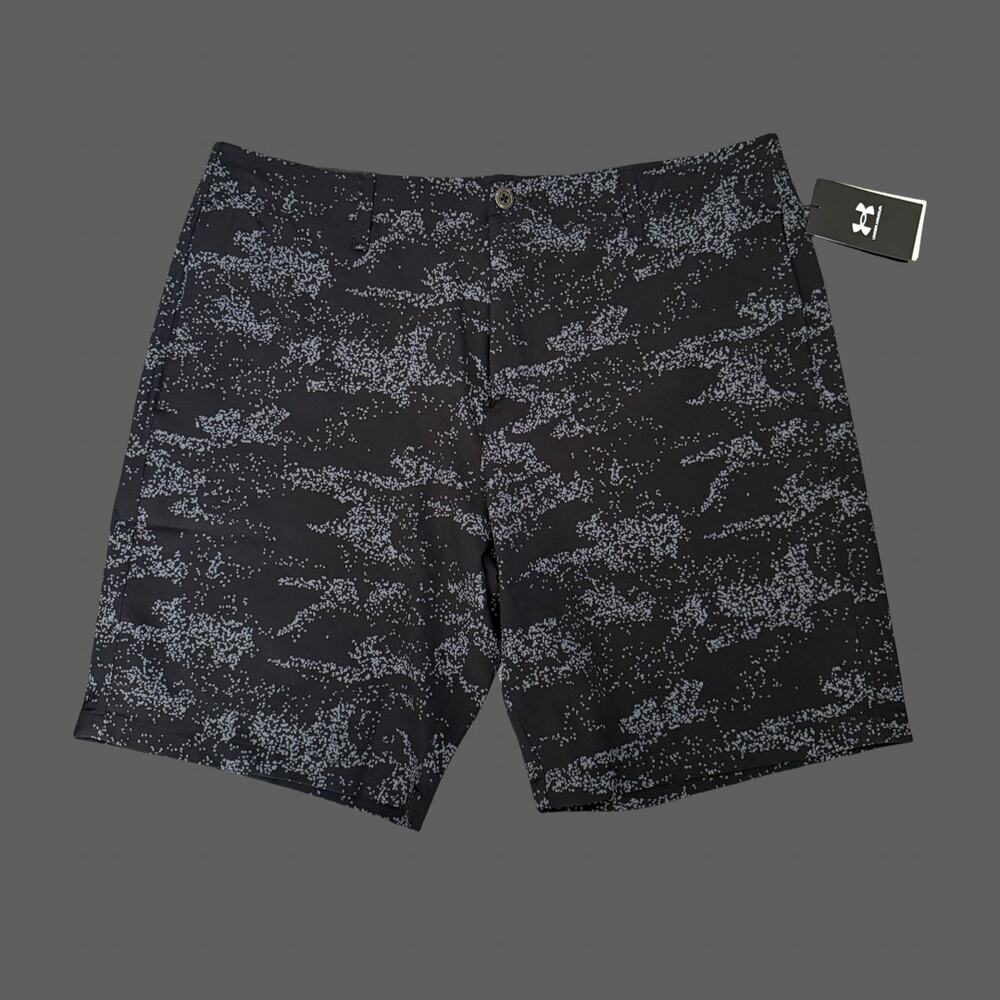 Under Armour Men's Golf Printed Shorts NWT Black Gray 38